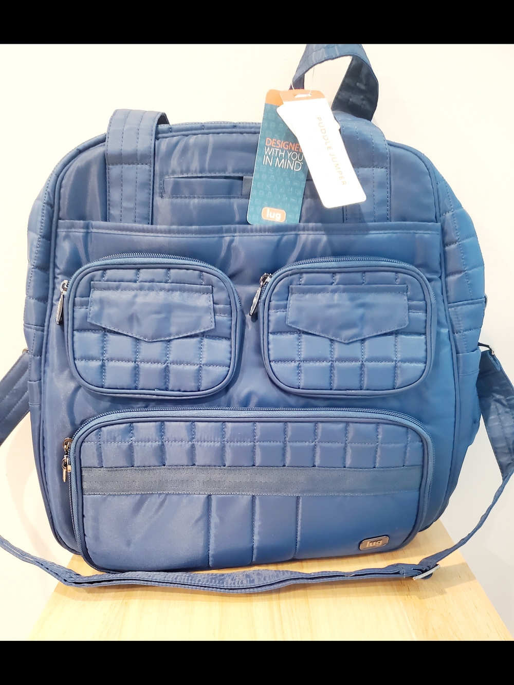 lug Quilted Nylon Bag - Puddle Jumper Blue